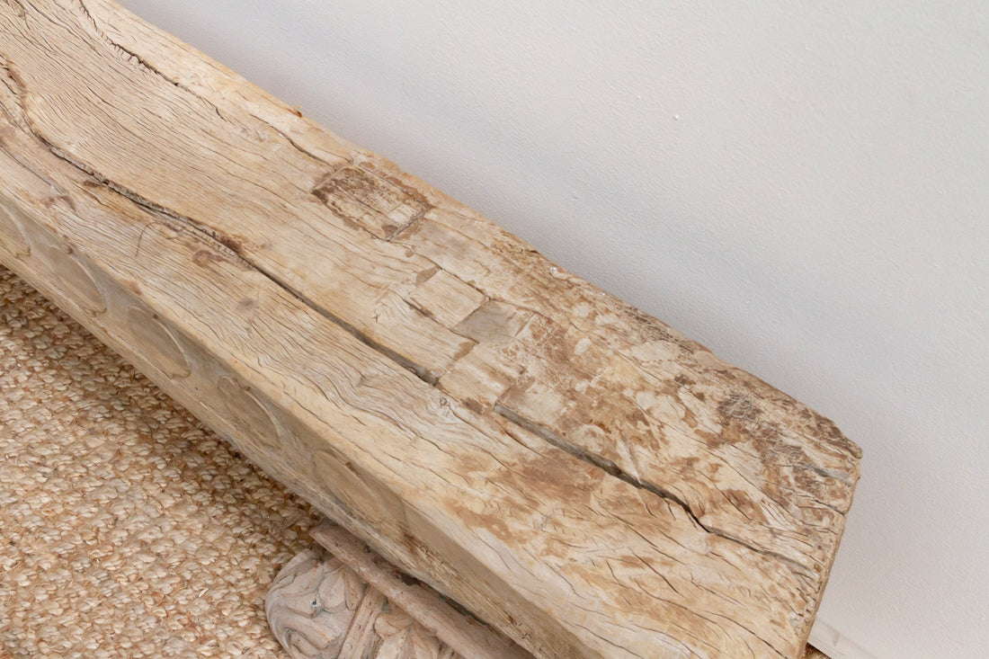 Ancient Sun-Bleached Teak Beam Bench