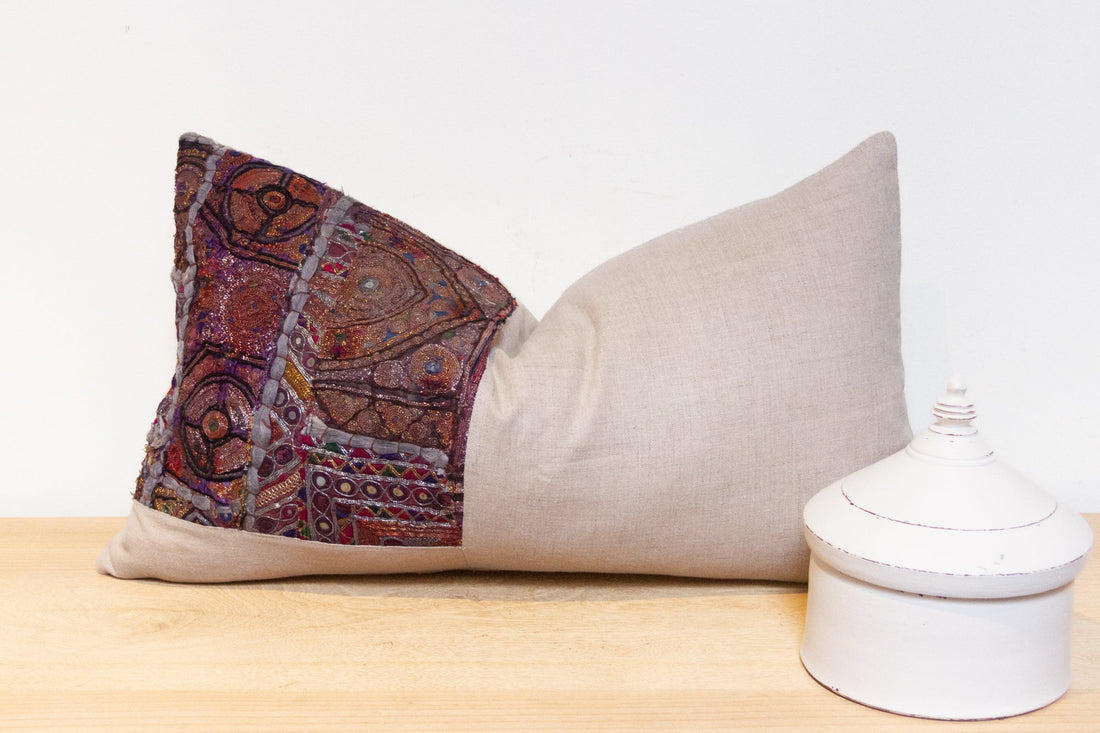 Amaara Antique Tapestry Linen Pillow