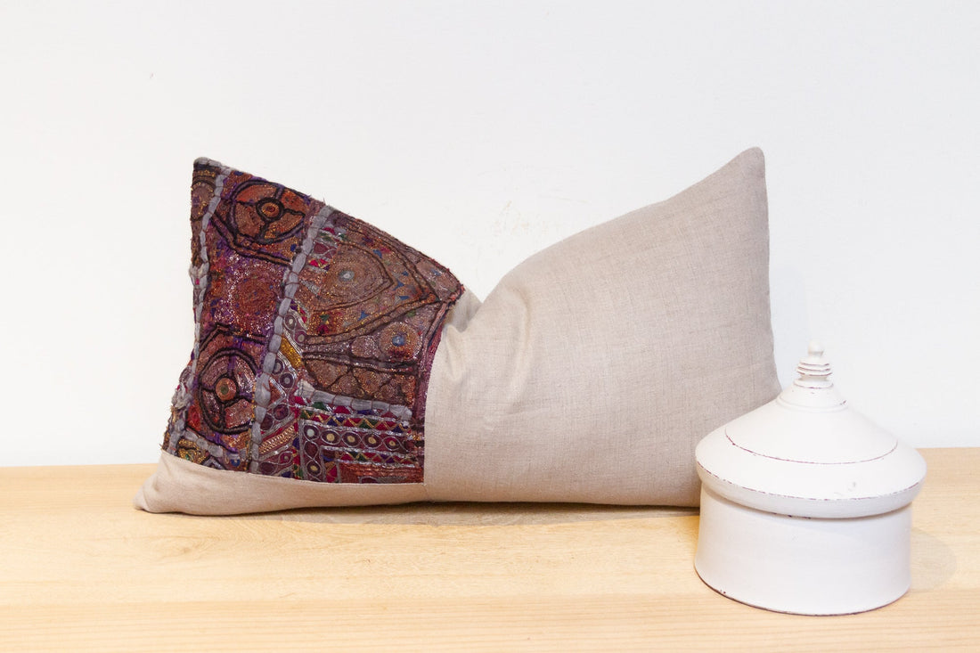 Amaara Antique Tapestry Linen Pillow