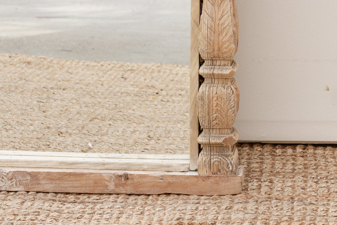 One-of-A-Kind Sun-Bleached Teak Arch Mirror