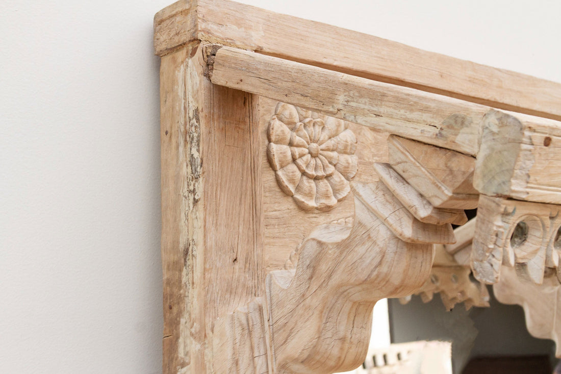 One-of-A-Kind Sun-Bleached Teak Arch Mirror