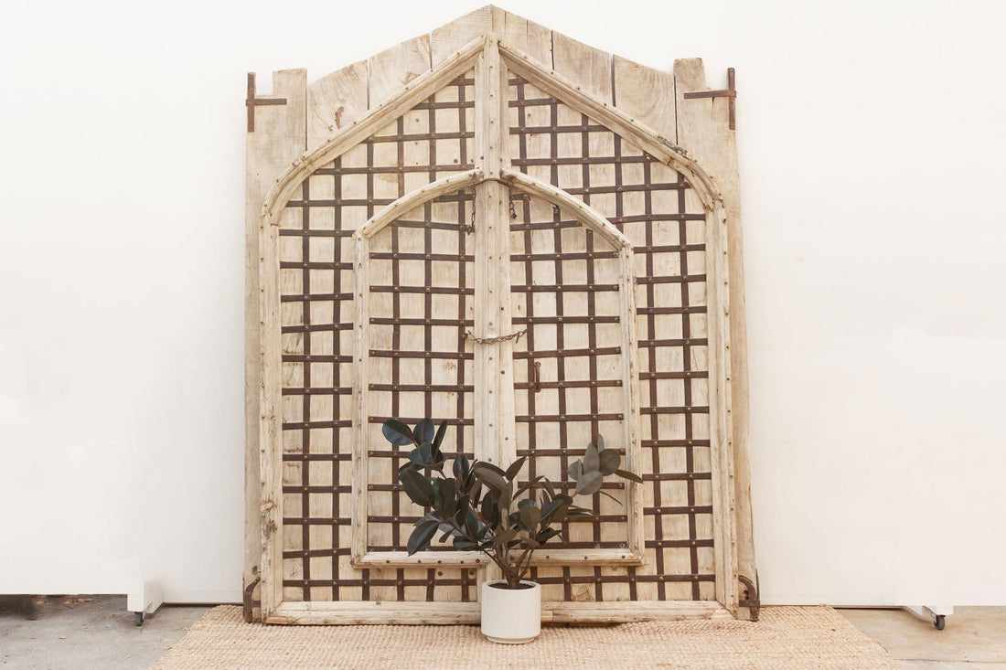 Monumental Antique Teak & Iron Elephant Gates