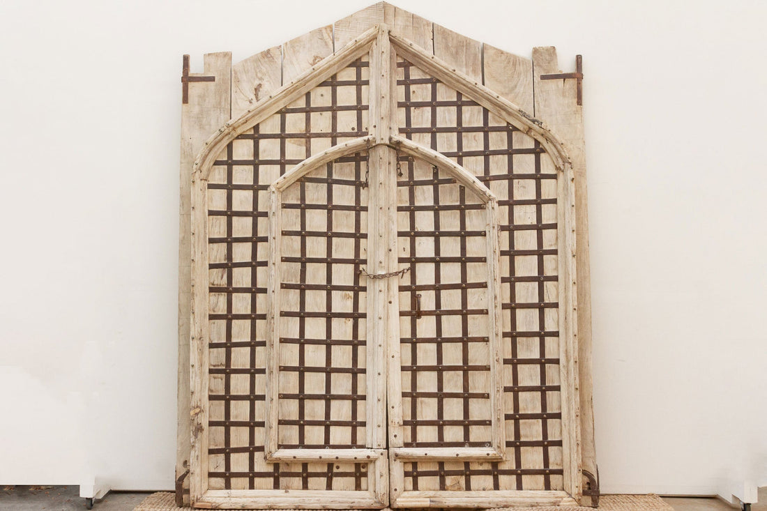 Monumental Antique Teak & Iron Elephant Gates