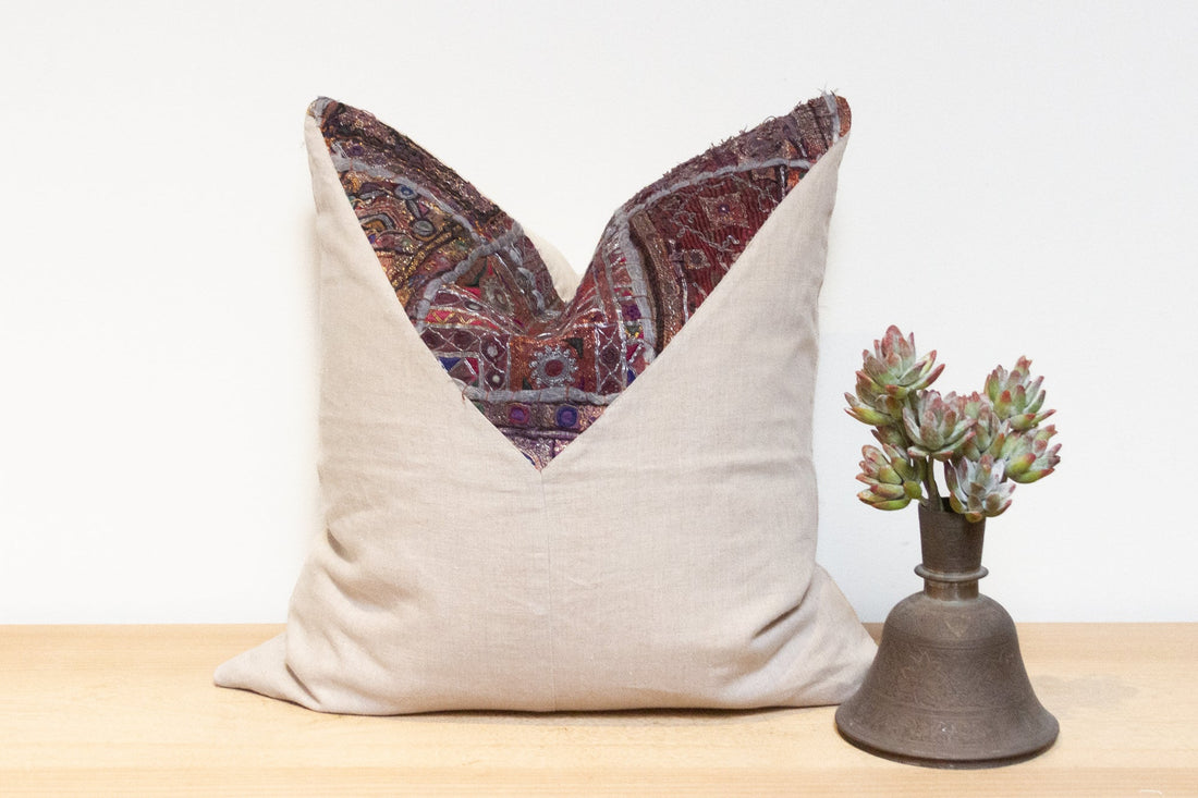 Aboli Antique Tapestry Linen Pillow