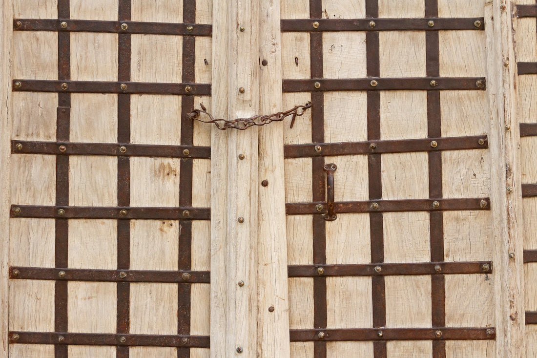 Monumental Antique Teak & Iron Elephant Gates