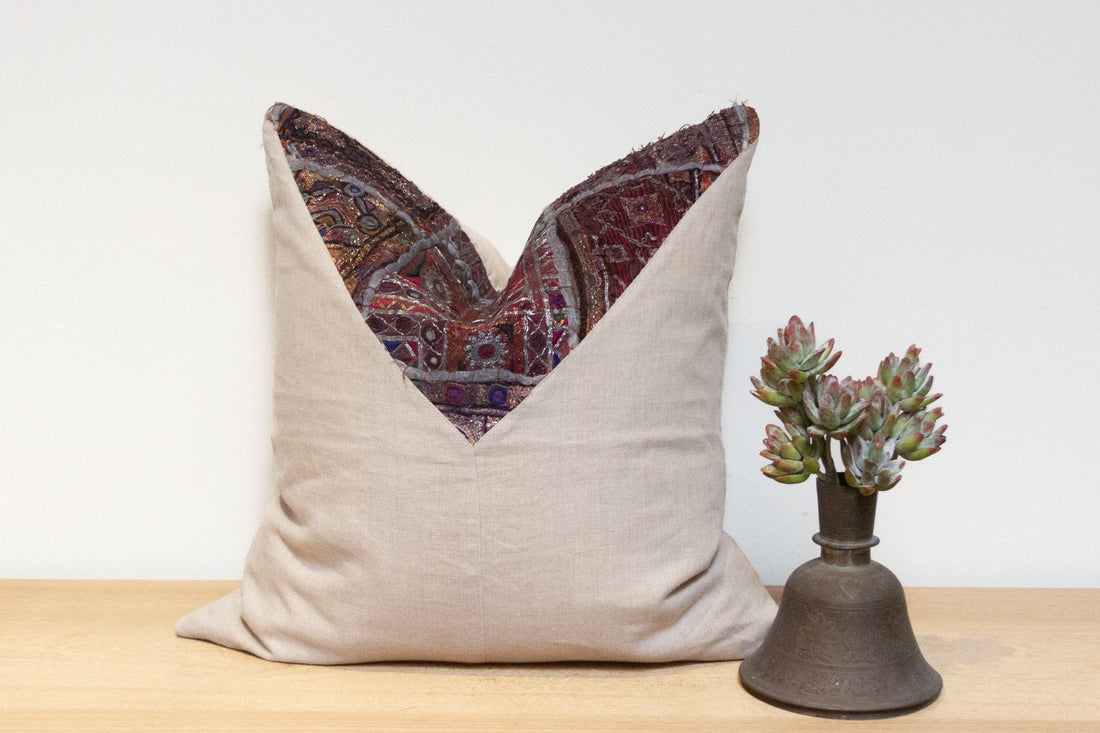 Aboli Antique Tapestry Linen Pillow