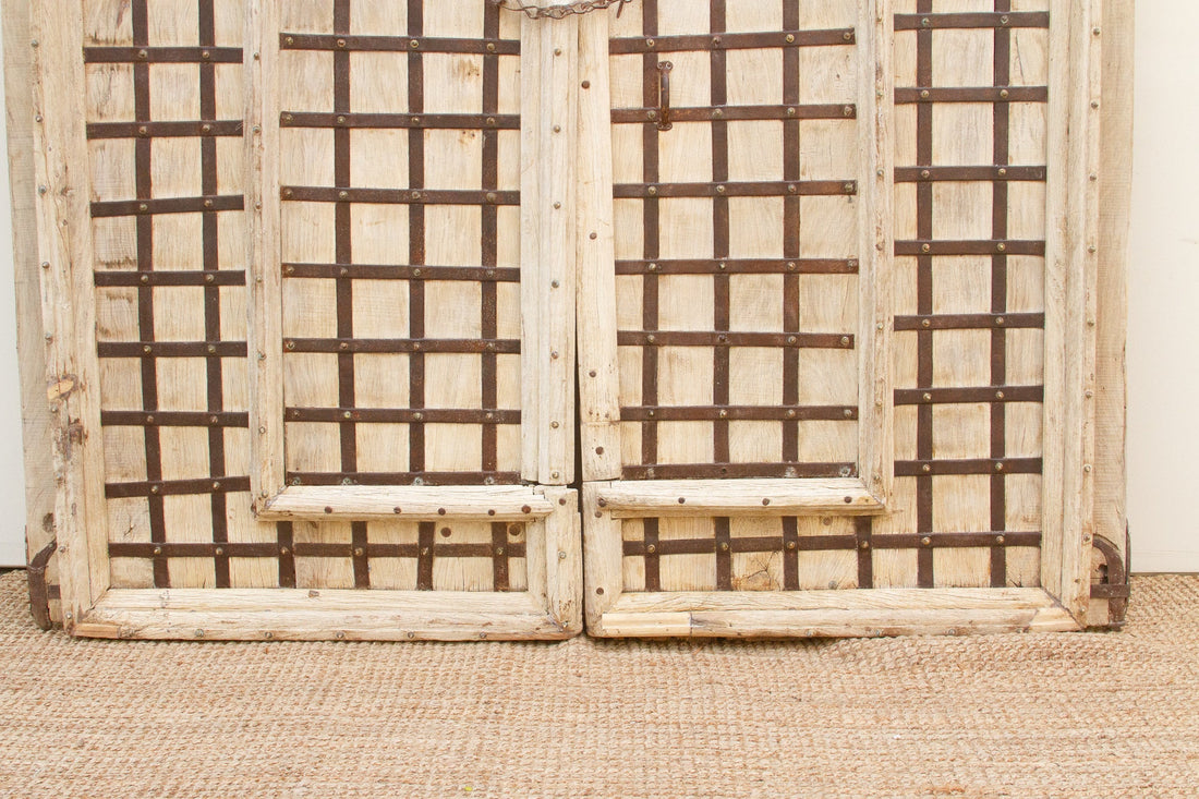 Monumental Antique Teak & Iron Elephant Gates