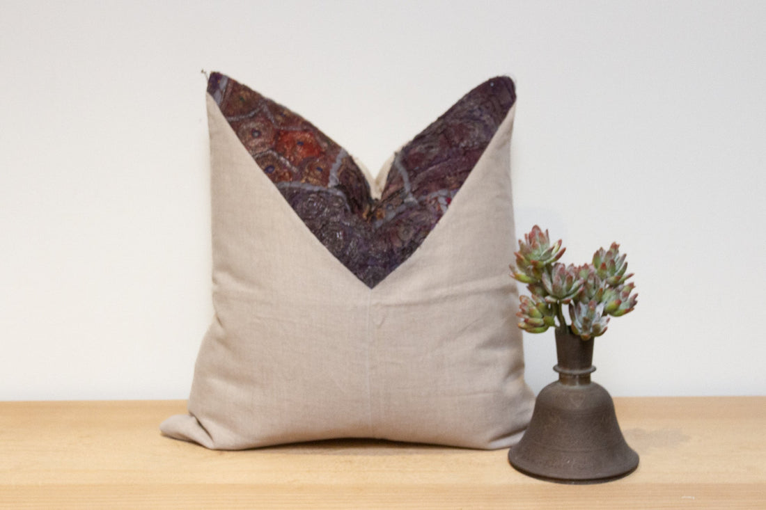 Kashni Antique Tapestry Linen Pillow
