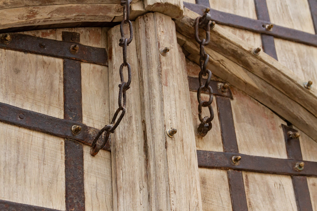 Monumental Antique Teak & Iron Elephant Gates