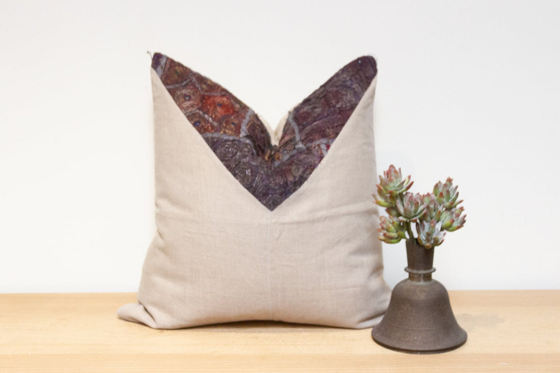 Kashni Antique Tapestry Linen Pillow