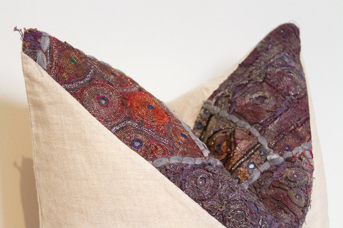 Kashni Antique Tapestry Linen Pillow