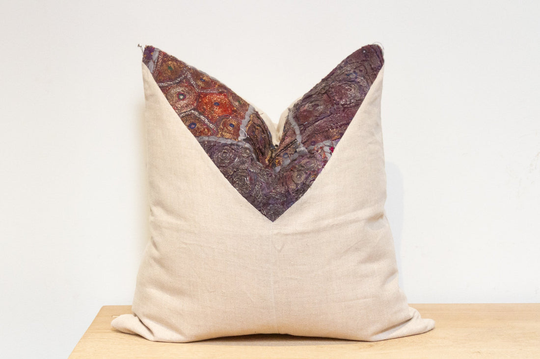 Kashni Antique Tapestry Linen Pillow