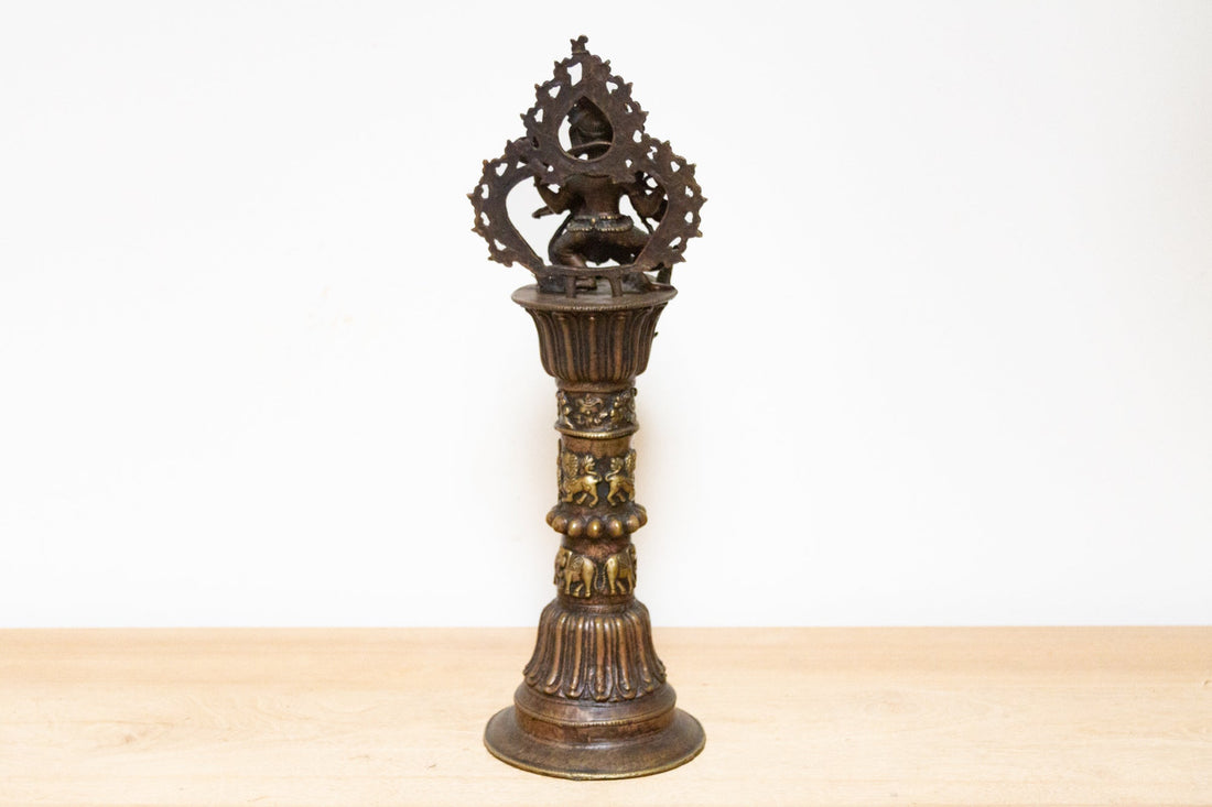 Tall Early 20th Century Ganesha Oil Lamp