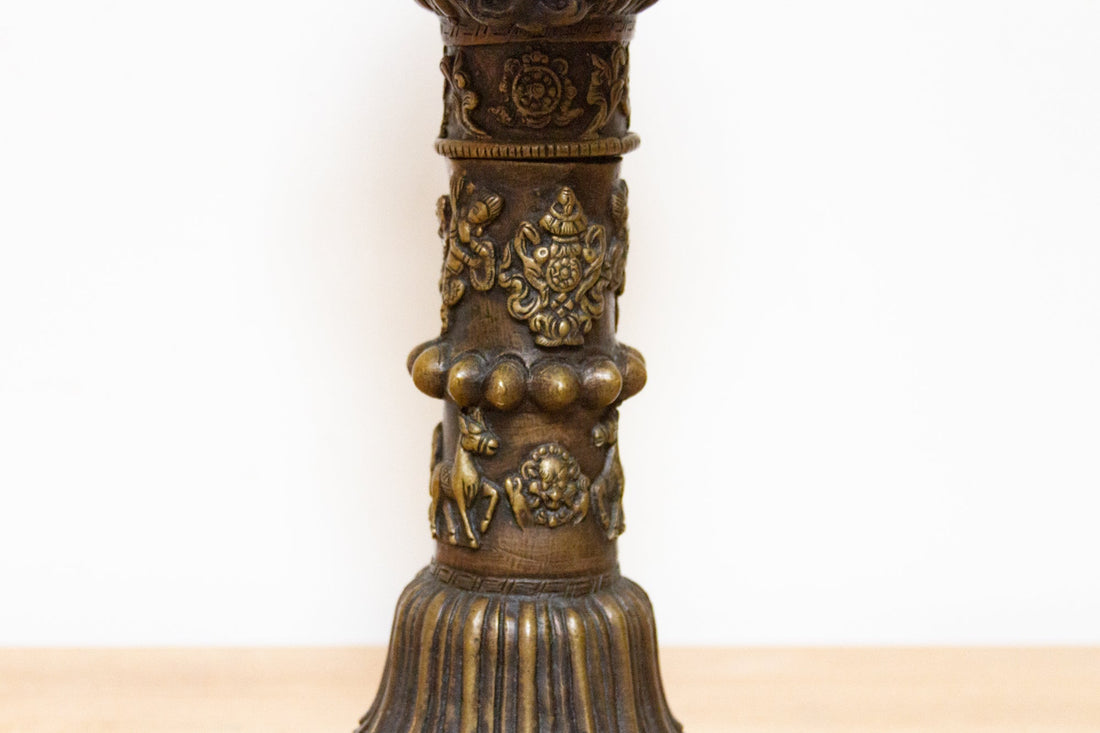 Tall Early 20th Century Ganesha Oil Lamp