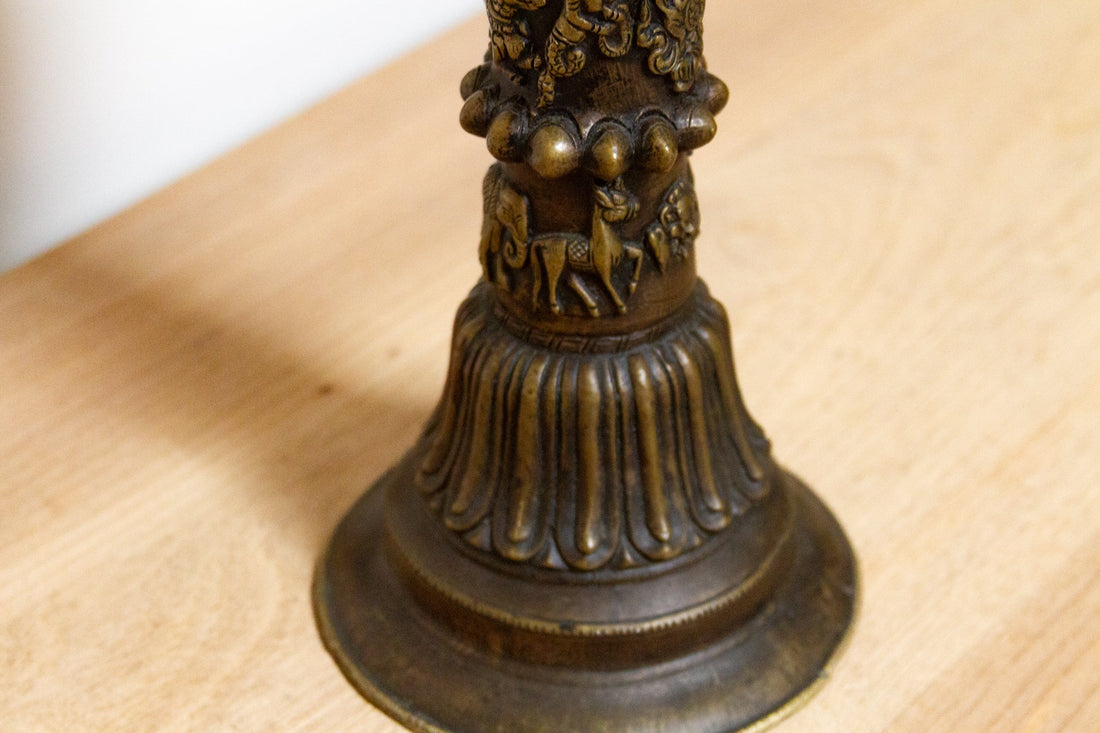 Tall Early 20th Century Ganesha Oil Lamp