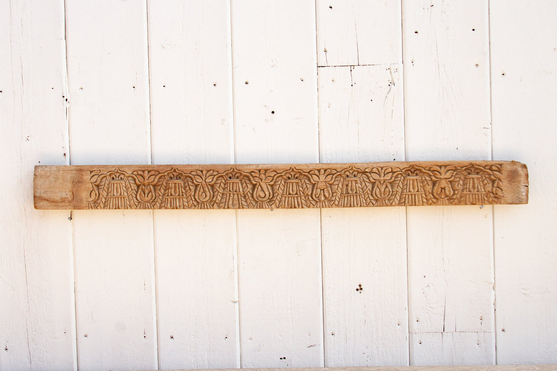 Antique Carved Teak Chemai Lintel (Trade)