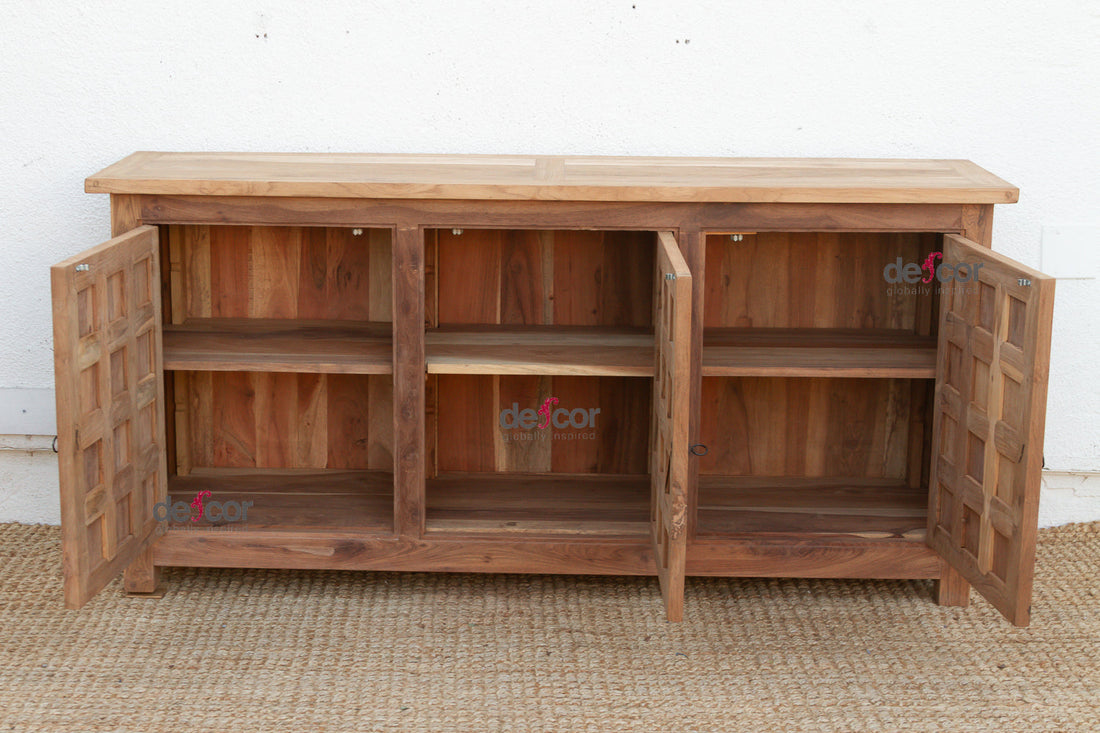 Reclaimed Teak Lotus Flower Sideboard