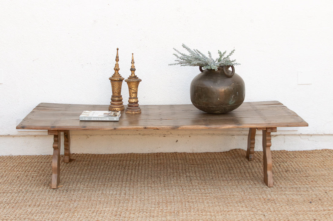 74" Long Antique Heritage Teak Coffee Table