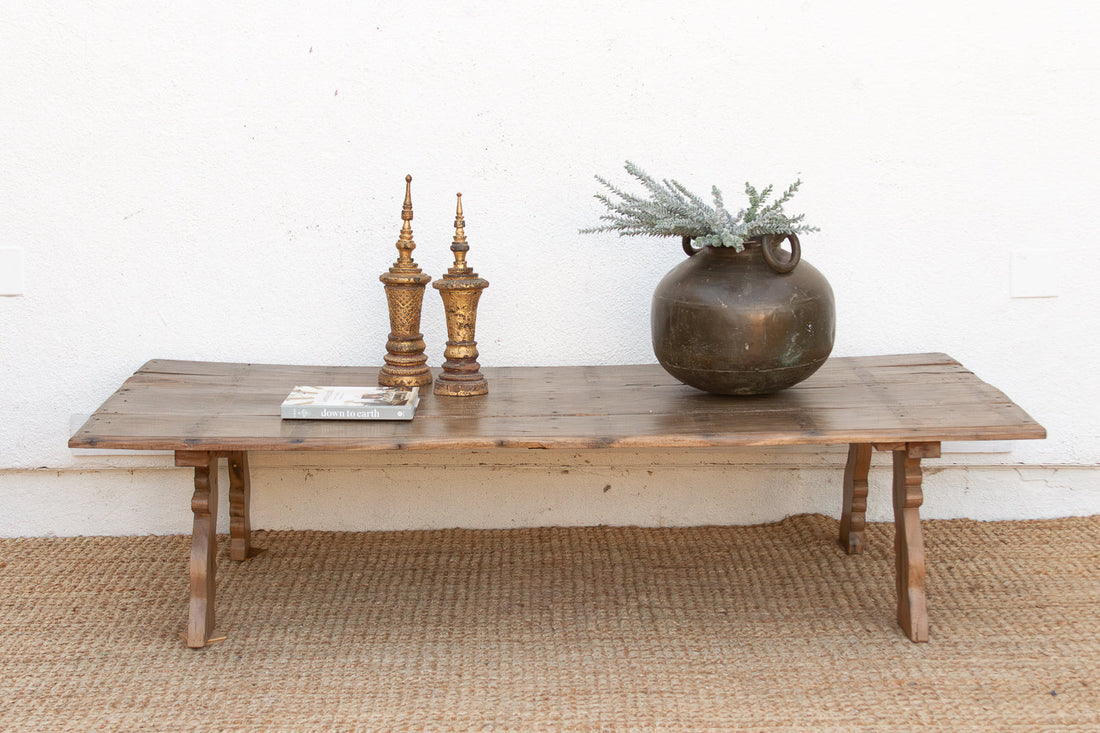74" Long Antique Heritage Teak Coffee Table