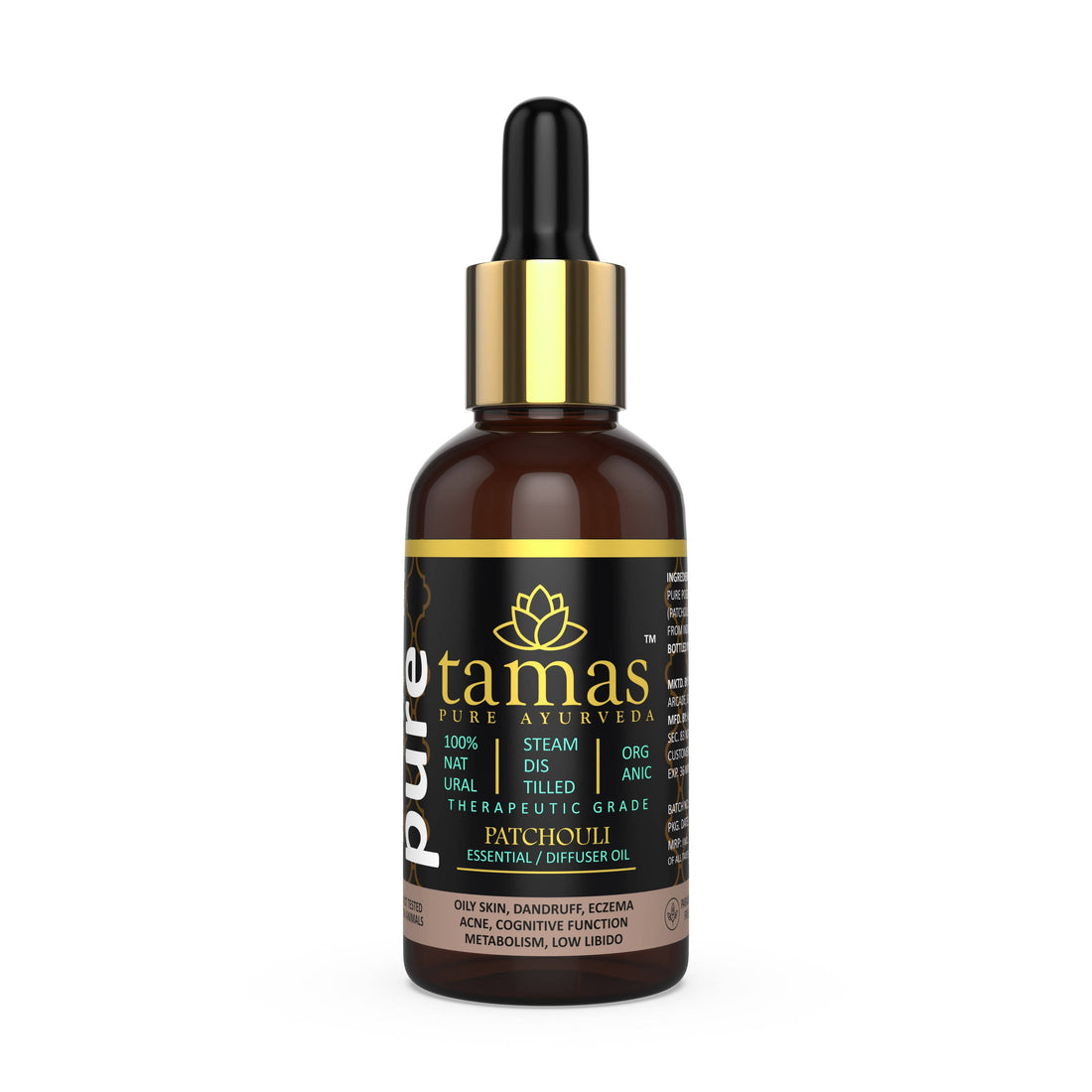 Tamas Pure Ayurveda 100% Organic Patchouli Essential Oil- USDA Certified Organic