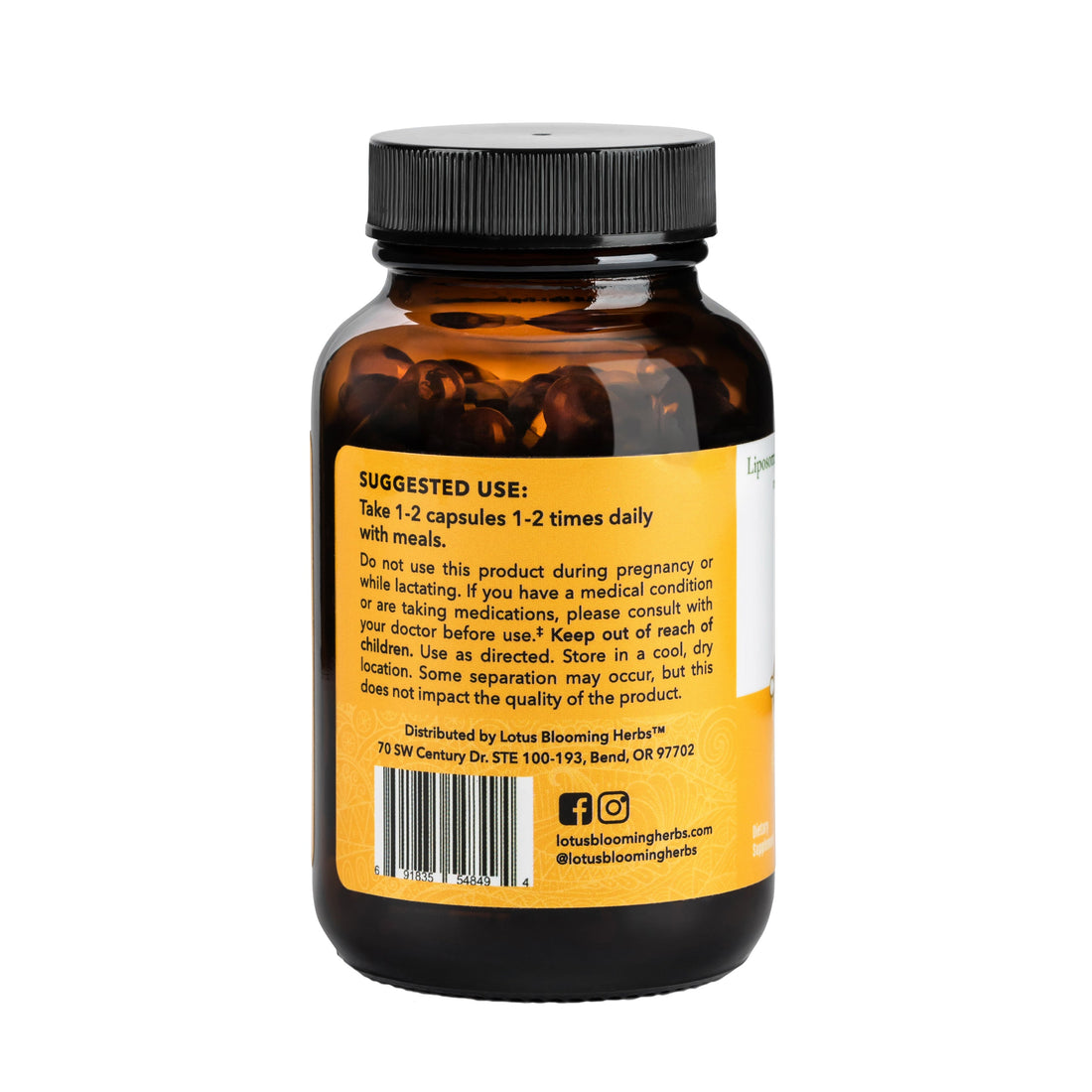 Sacred Haridra™ | Supercritical Extract of Turmeric, Kashmiri Saffron and Black Pepper in Liposomal Form (60 vegan capsules)