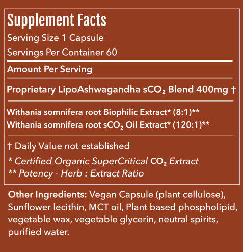 LipoAshwagandha™ | Supercritical Extract of Ashwagandha in Liposomal Form (60 vegan capsules)