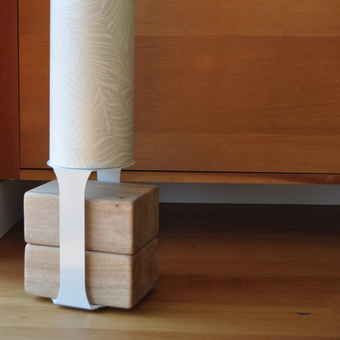 Yoga Mat Tube Floor Stand | White
