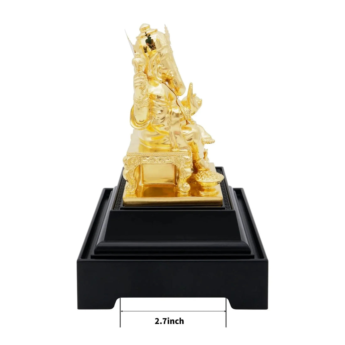 Ganesha Ji 24K Gold Gilded Statue Desk Deco, 4.7x4.1x7.5 Inches