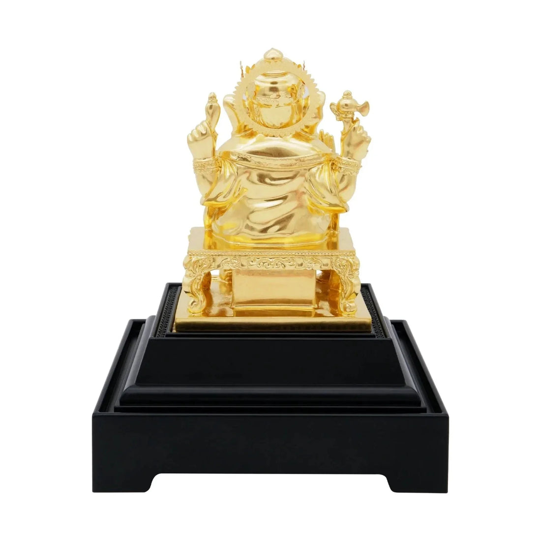 Ganesha Ji 24K Gold Gilded Statue Desk Deco, 4.7x4.1x7.5 Inches