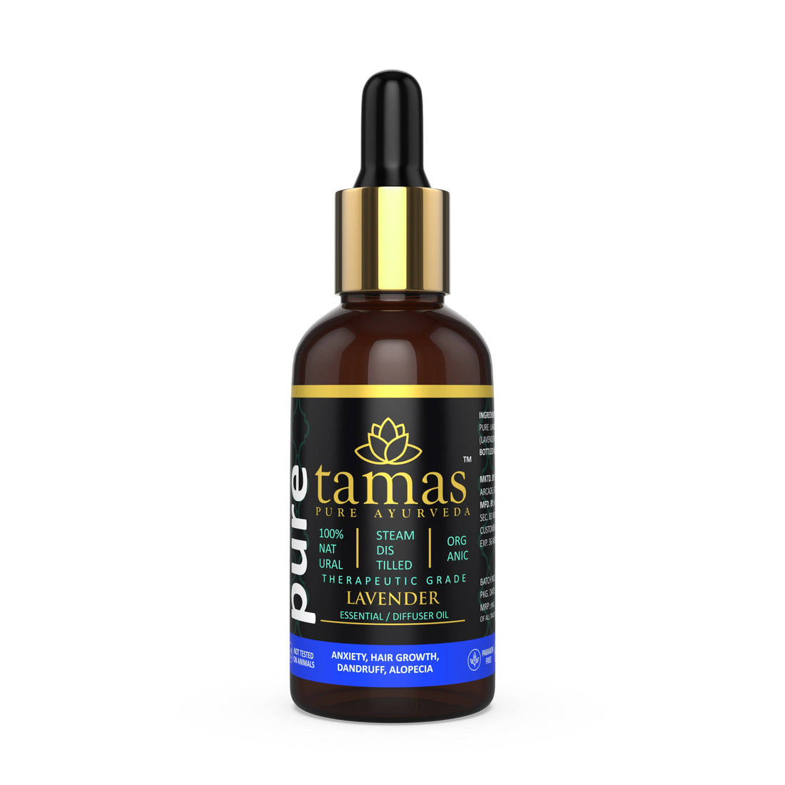 Tamas Pure Ayurveda 100% Organic Lavender Essential Oil India - USDA Certified Organic