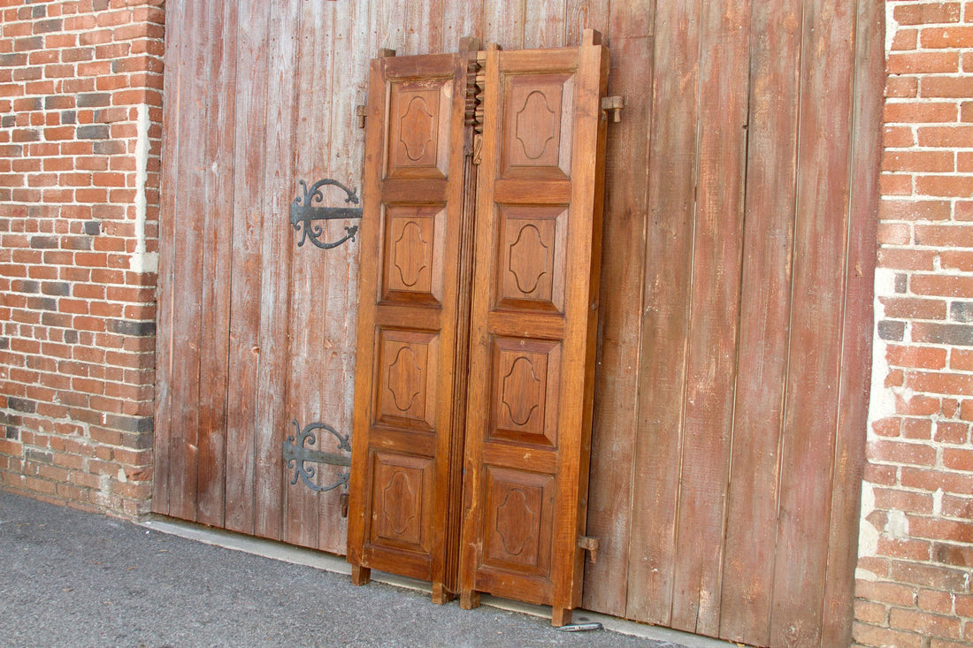 Antique Teak Indo-Portguese Carved Doors