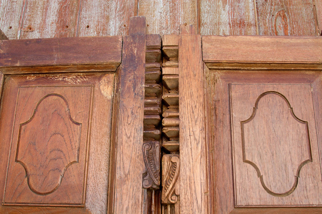 Antique Teak Indo-Portguese Carved Doors