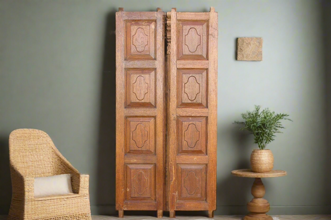 Antique Teak Indo-Portguese Carved Doors