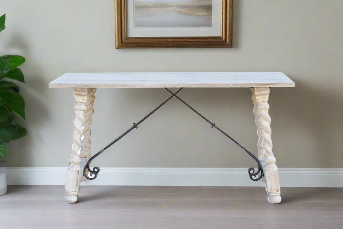 Indo-Portuguese Bleached Teak Writing Table