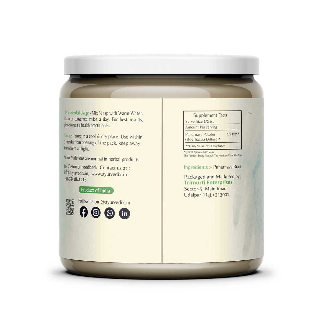 Ayurvedix Organic Punarnava Powder