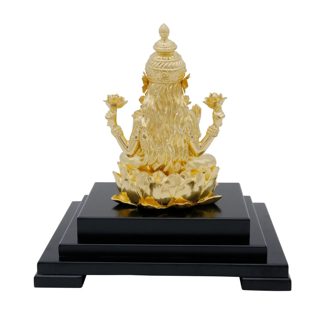 Lakshmi Ji 24K Gold Gilded Statue Desk Deco, 6.7x5.3x8.7 Inches