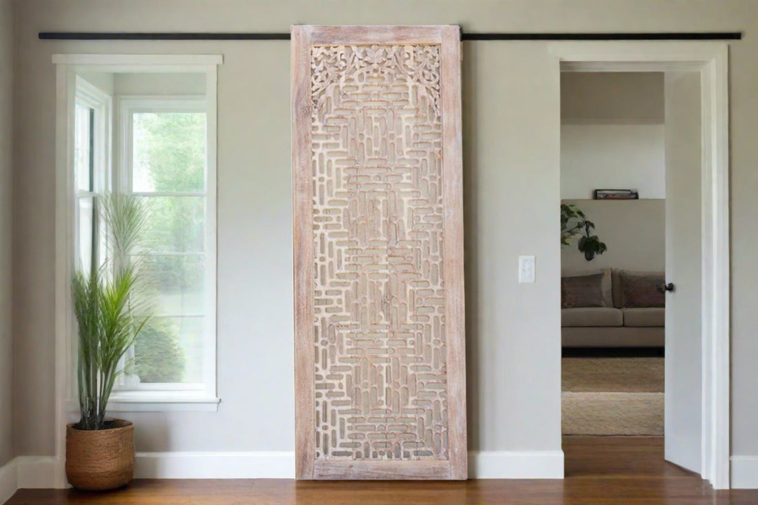 Reclaimed Teak Hand-Carved Gujarat Door